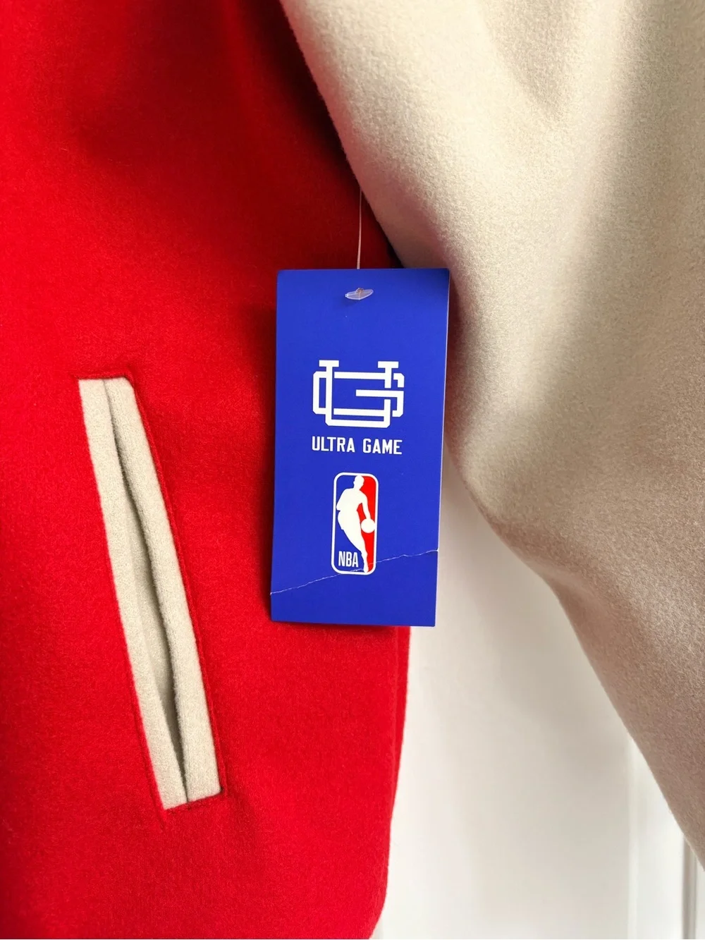 NBA Chicago Bulls Red and Cream Kids Letterman Jacket